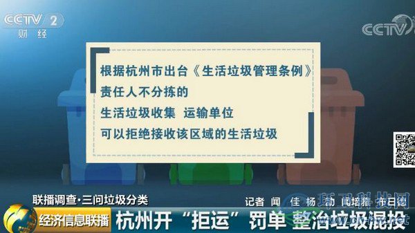 杭州開“拒運(yùn)”罰單 整治垃圾混投